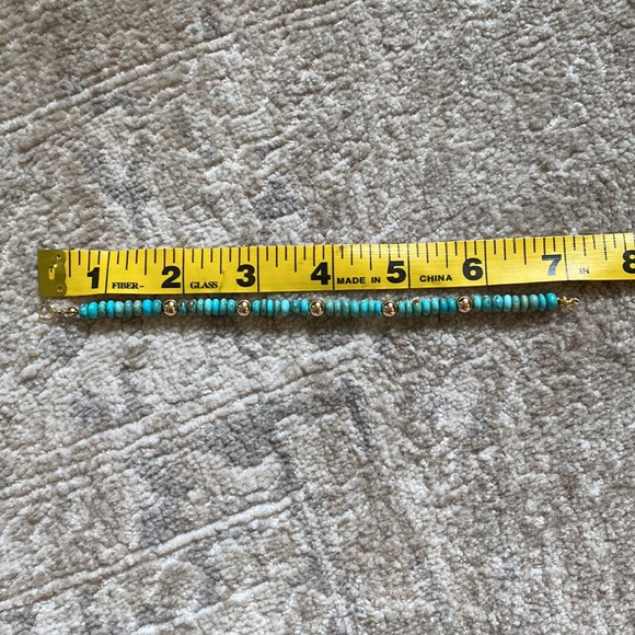 Turquoise and Gold Bead Bracelet - Picture 3 of 3